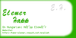 elemer happ business card